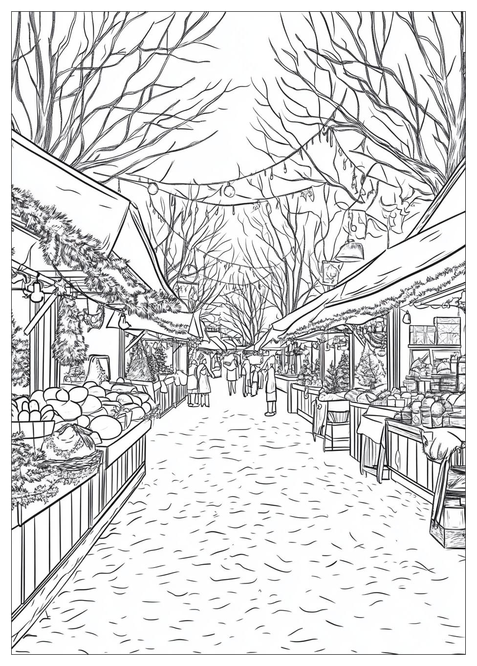 Weihnachtsmarkt Ausmalbilder 18