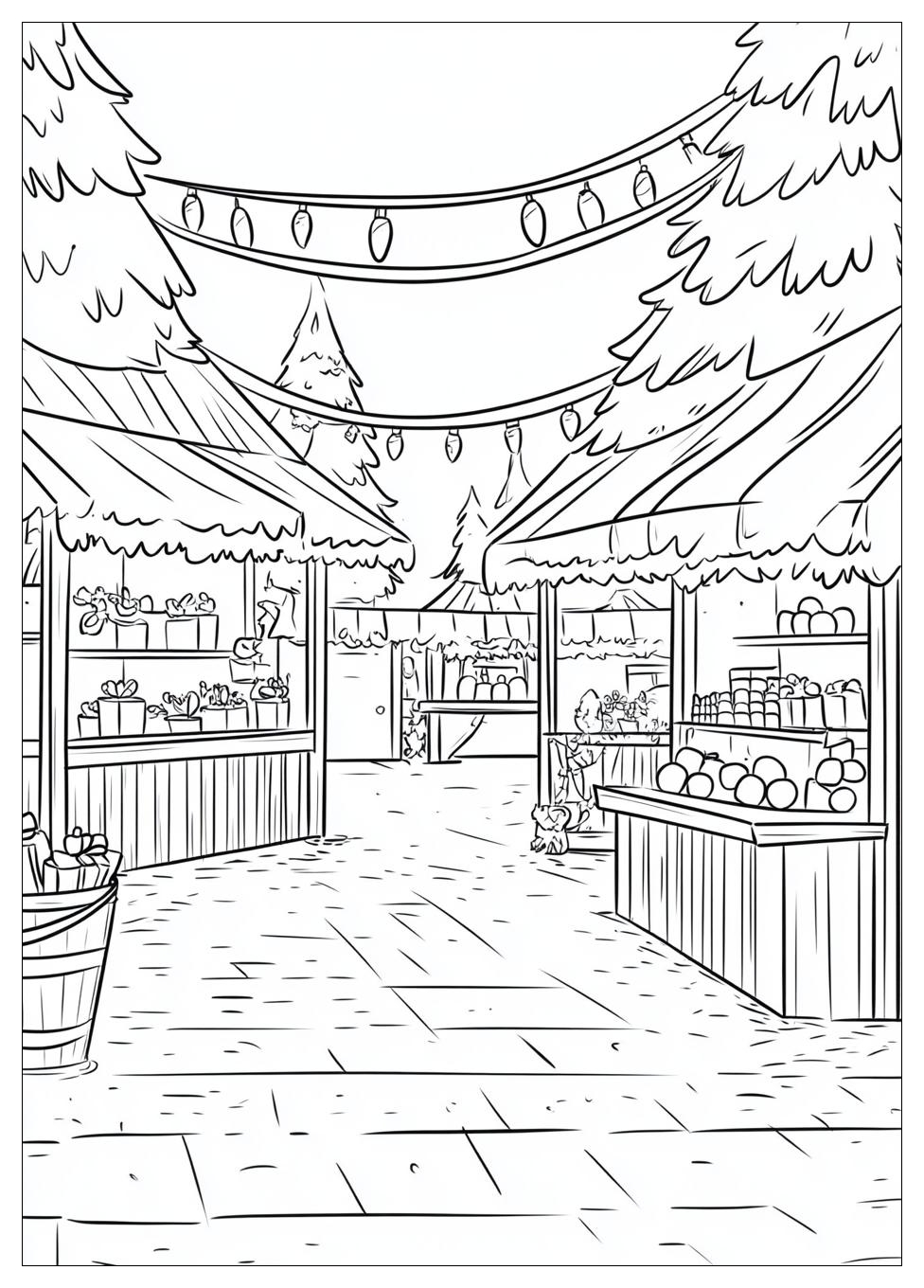 Weihnachtsmarkt Ausmalbilder 2