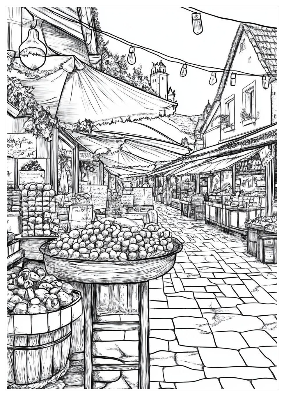 Weihnachtsmarkt Ausmalbilder 20