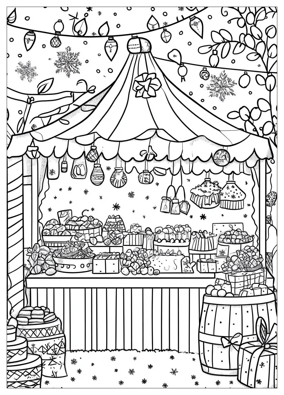 Weihnachtsmarkt Ausmalbilder 22