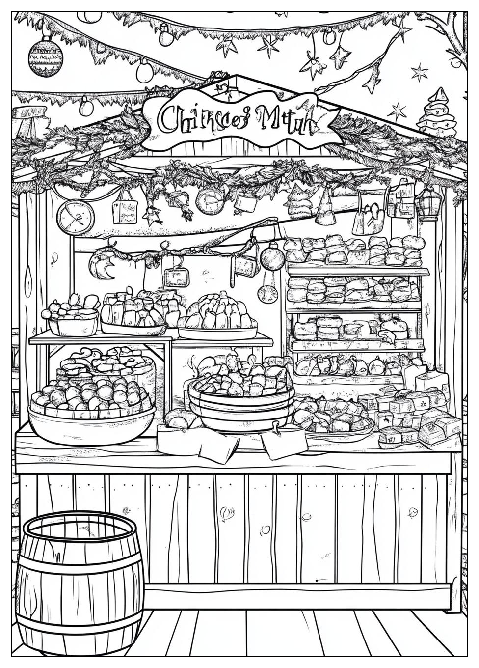 Weihnachtsmarkt Ausmalbilder 24