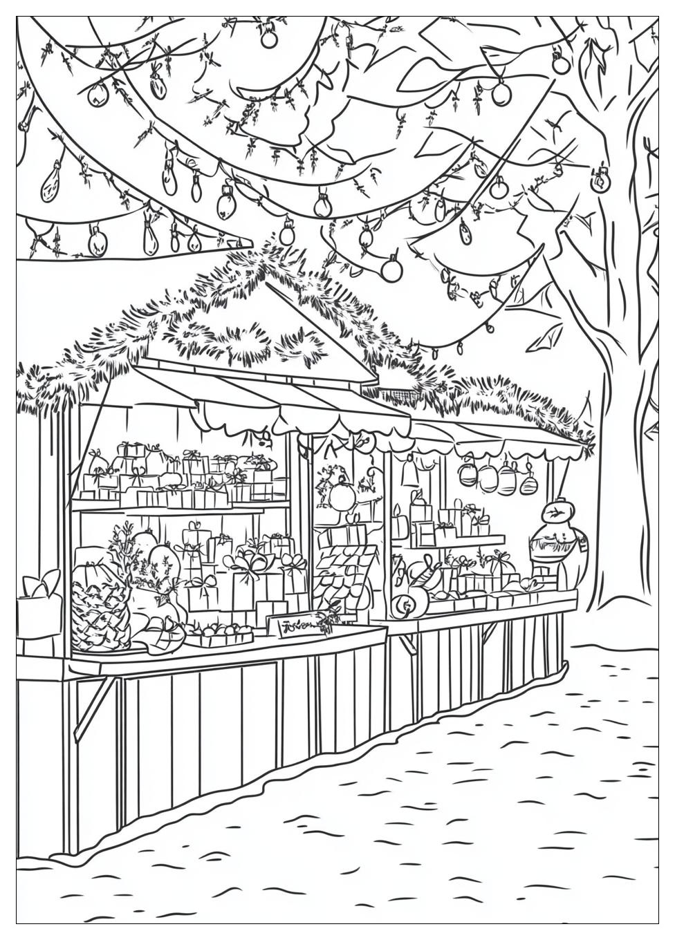 Weihnachtsmarkt Ausmalbilder 3