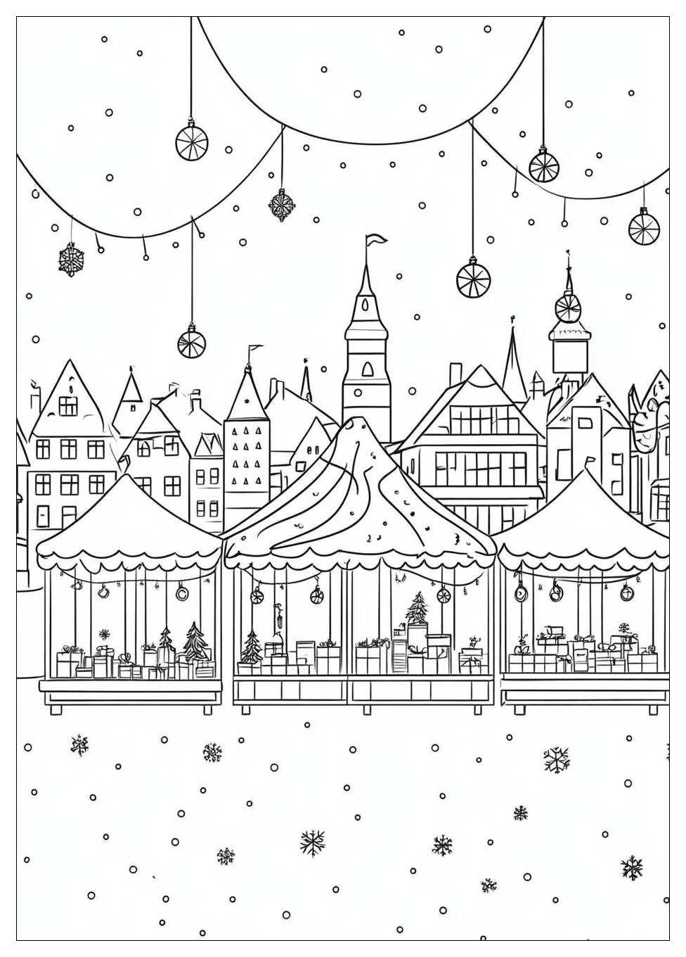 Weihnachtsmarkt Ausmalbilder 5