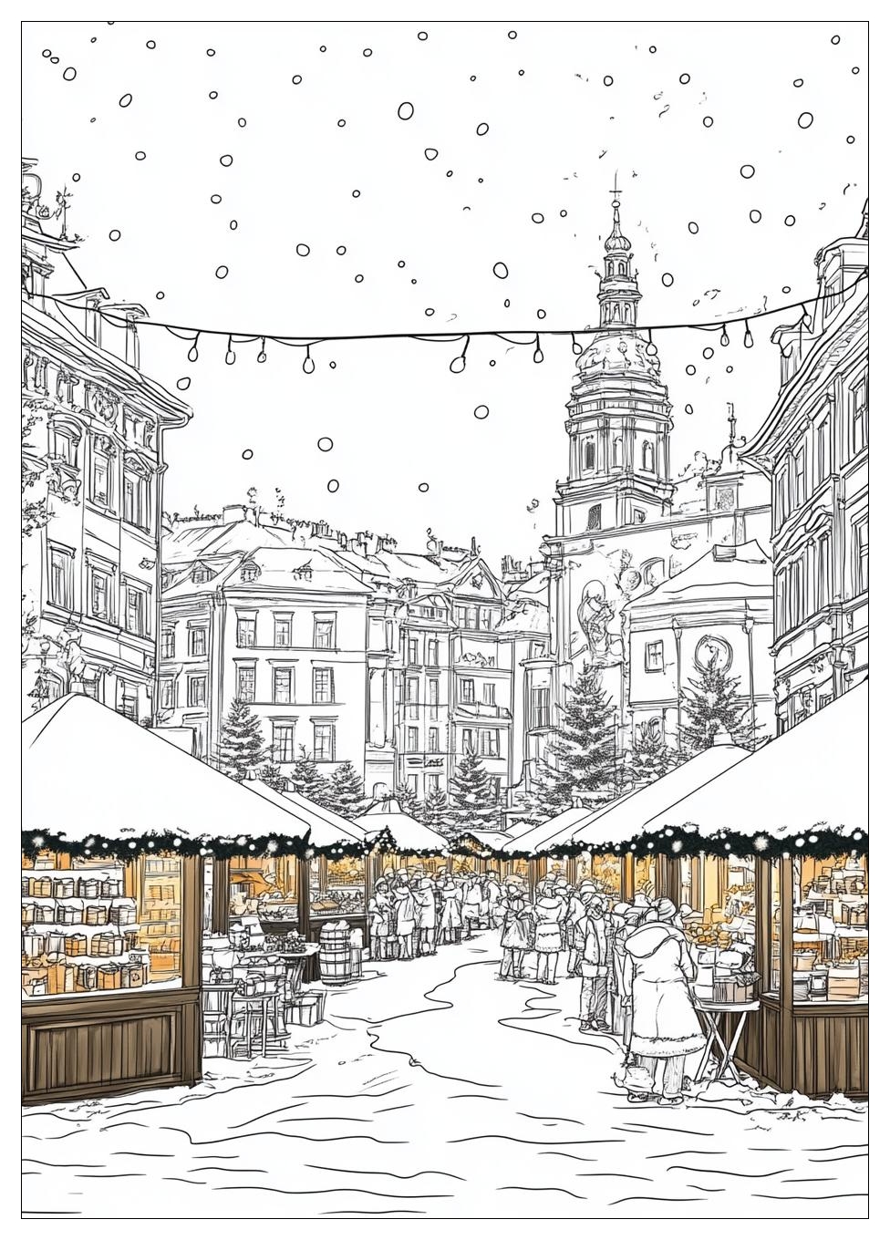 Weihnachtsmarkt Ausmalbilder 6