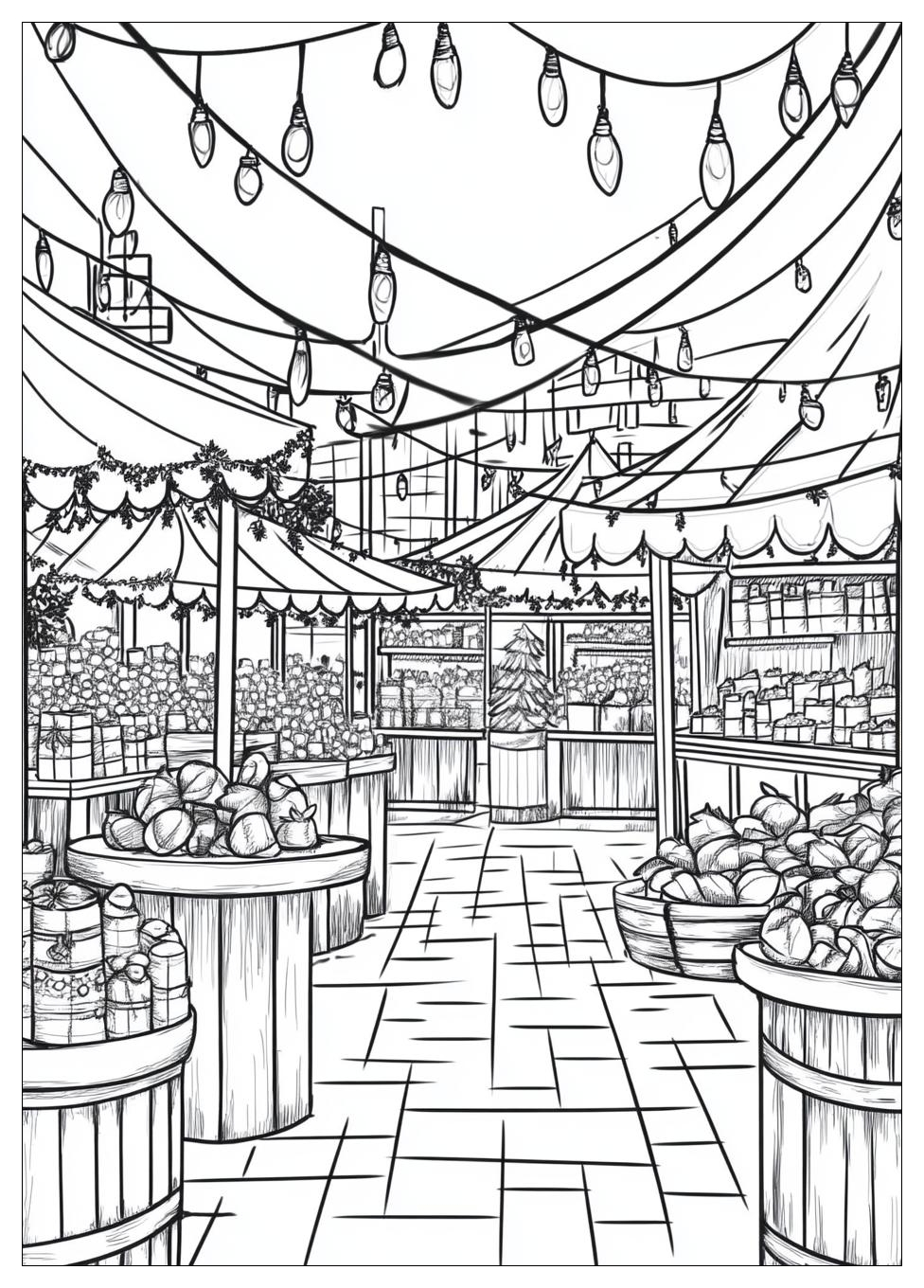 Weihnachtsmarkt Ausmalbilder 8