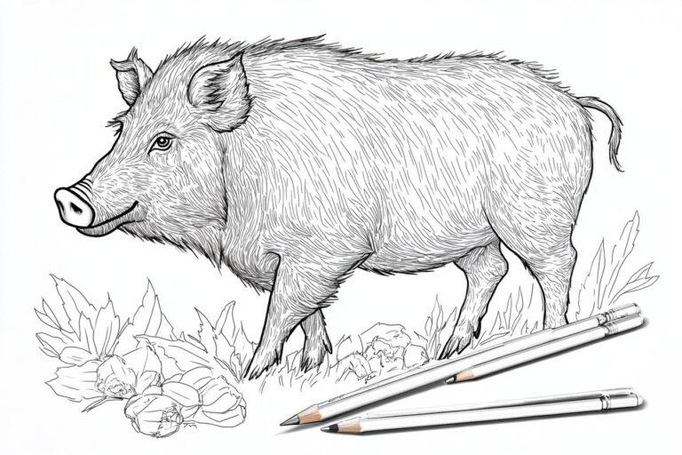 Wildschwein Ausmalbilder : Farbenfrohe Wildschwein-Fantasien