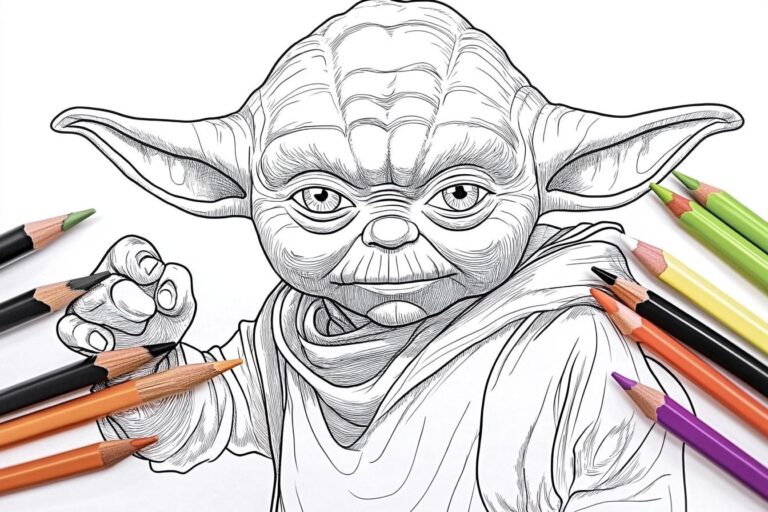 Yoda Ausmalbilder : Yoda zum Ausmalen – Kreativität und Fantasie für Kinder