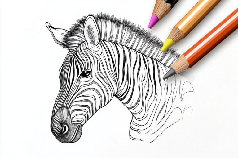 Zebra Ausmalbilder : Zebra-Designs zum Ausmalen und Lernen
