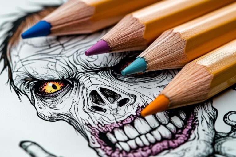 Zombie Ausmalbilder : Grusel & Kreativität
